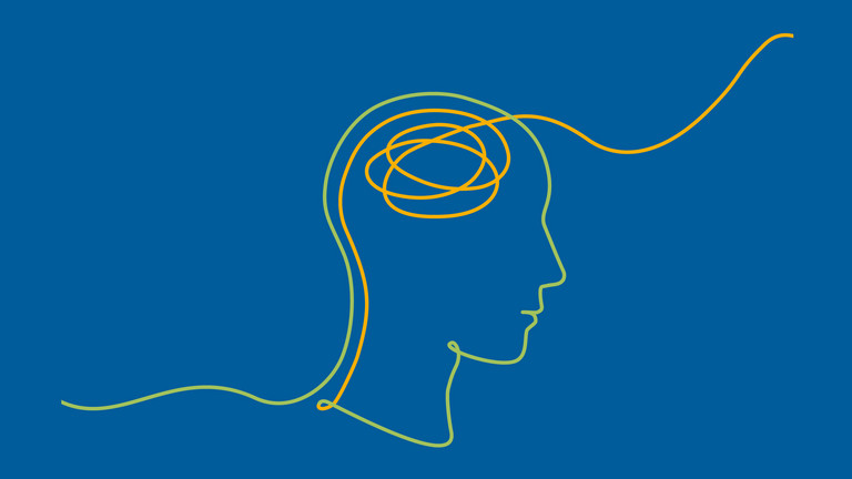 Bändergrafik, Kopf, Gedanken Bändergrafik, Kopf, Gedanken